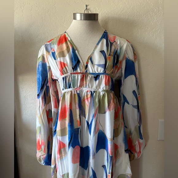 NWT abstract floral print maxi dress size S - Picture 6 of 11
